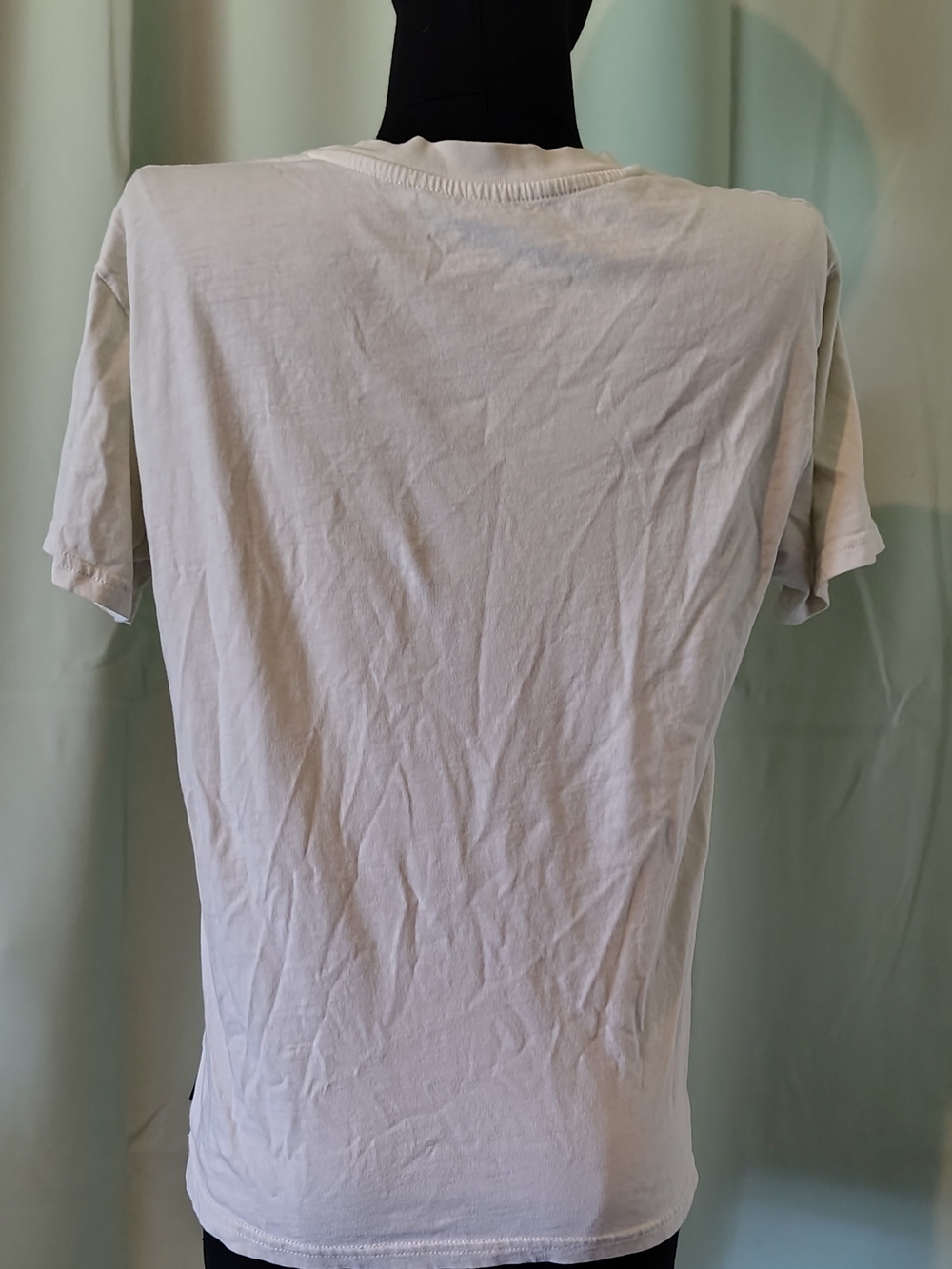 Five Star Men's Cream Graphic Tee Blue and Black Motorcycle Print T-shirt Small - Picture 4 of 7